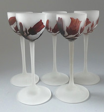 5 verres pâte de verre gravé